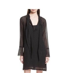 THEORY SCARF DRESS METALLIC SILK - never worn